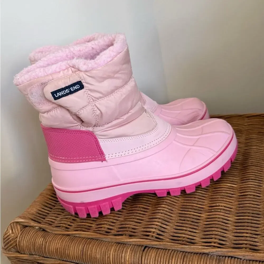 Lands’ End Pink Insulated Winter Snow Boots – Youth 4 (EU 36) – EUC